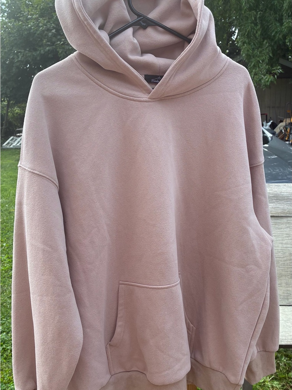 Women's Crewneck Hoodie Sweater in Dusty Pink
